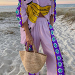 Funny banana print two piece set
