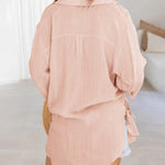 Nadorine Half Sleeves Casual Tops Blouse Solid Basic Loose Travel Top