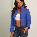 Short Puffer Jacket Stands Up Zipper Outerwear