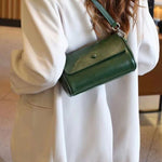 Genuine Leather Women's Bag Vegetable Tanned Cowhide Cylinder Bag Crossbody Bag Shoulder Bag