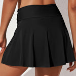Nadorine Women's Crossover Tennis Skirt High Waist Tummy Control Ruched Bikini Bottoms with Pockets