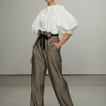 Puff Sleeves Buttoned Solid Color Blouses&Shirts Tops