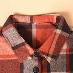 Nadorine Button Down Plaid Classic Long Shirt Jacket