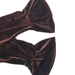 Elasticated Waist Flared Sleeves Buttoned Pleated Ruffled Solid Color Split-Joint Deep V-Neck Blouses&Shirts Tops