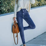 Nadorine Ankle-length Skinny Jeans with Pockets