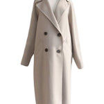 Urban Loose Solid Color Belted Woolen Coat