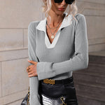 Nadorine Bell Sleeve Lapel Sweater