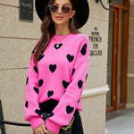 Valentine's Day Heart Pattern Knitwear Sweater