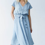 Summer Short Sleeve Button Holiday Party Dress Shirt Dress