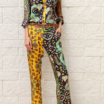 Dragon of My Eye Paisley Printed Patchwork Casual Blouse
