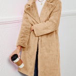 Fake Fur Teddy Coat Open Front Parka Outwear