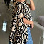 Lisette Unique Print Batwing Sleeve Loose Blouse ( Includes Tube Top）