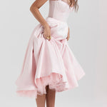 Suspender V-Neck Sleeveless Tutu Maxi Dress
