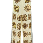 Lakeside Breeze Linen Blend Unique Print Elastic Waist Pocket Wide Leg Pants
