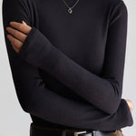 Velvet Half Turtleneck Long Sleeve Thread Slim-fit Base T-shirt