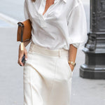 Stylish H-Line Solid Color Skirts Bottoms