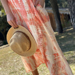 tie-dye long-sleeve v-neck dress