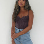 Lace Eyelash Sheer Cami Bralette Top