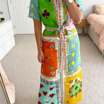 Fashion Lapel Printed Shirt Dress