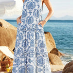 Women's Halter Neck Floral Print Vacation Dress