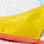 Halter Neck 2 Piece Swimsuit Front Cross Color Matching Bikini Beachwear