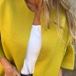 Fashionable Patchwork Round Neck Bell Sleeve Loose Jacket