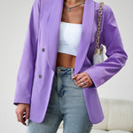 Nadorine Casual Blazers Double Breasted Long Sleeve Work Office Blazer Jacket