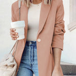 Single Breasted Button Down Office Work Wear Solid Blazer Jacket