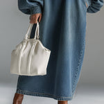 Elegant Urban-style Blue Denim Button-down Maxi Dress