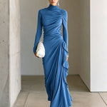 Imogen Wright | High-Neck Draped Maxi Dress For Women