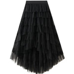 Irregular cake skirt high waist mesh skirt