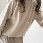 Loose Knitted Two-piece Pleated A-line Skirt Set
