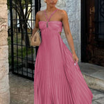 Lily Crompton | Pleated Halter Maxi Dress For Women