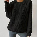 Nadorine Cable Knit Drop Shoulder Sweatshirt