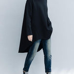 Loose Turtleneck Cropped Sweatshirt