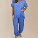 Two Piece Outfits Summer Short Sleeve Shirts and Pants Sets