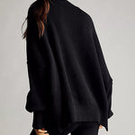 Lantern Sleeve Mock Neck Pullover with Ribbed Cinch Hem Batwing Sweater