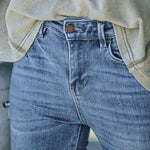 Stretch Flared Denim Trousers