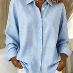 Hillrose™ | Relaxed Gingham Button-Front Blouse