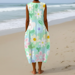 Erin | Robe mi-longue pastel fleurie