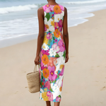 Edurne | Vibrant Floral Midi Dress