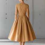 Women's Structured Cotton-Blend Maxi Dress