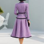 Elegant Contrasting Color Tweed Two-piece Set