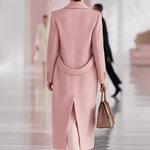 Elegant Classic Lapel Single-breasted Long Tweed Coat