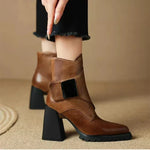 Abigail™ | Ankle Block Heel With Strap Detail