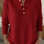 Helena | Henley Button Up Knit Sweater