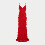 Charlotte Reid | Red Ruffle Maxi Dress For Women