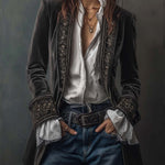 Clarisse – Long Embroidered Vintage-Style Jacket