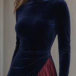 Sarah | High-Neck Velvet Maxi Dress