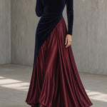 Sarah | High-Neck Velvet Maxi Dress